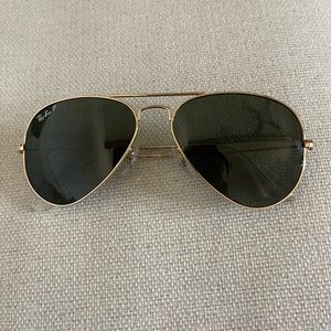 Ray-Ban Aviator Classic, polished gold, size: small